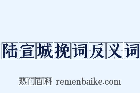 陆宣城挽词反义词是什么意思的图片